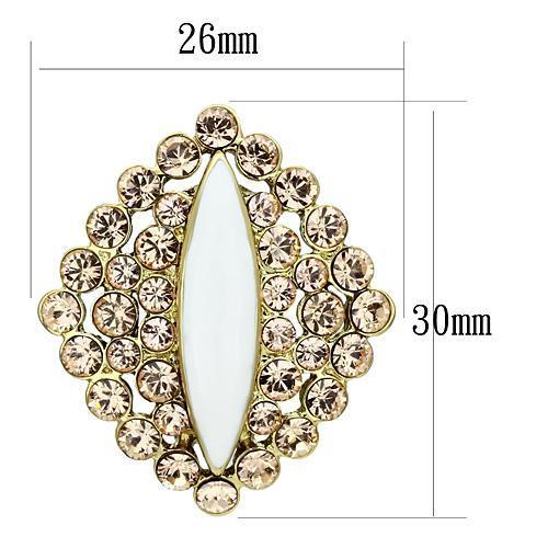GL350 - IP Gold(Ion Plating) Brass Earrings with Top Grade Crystal  in Champagne-1