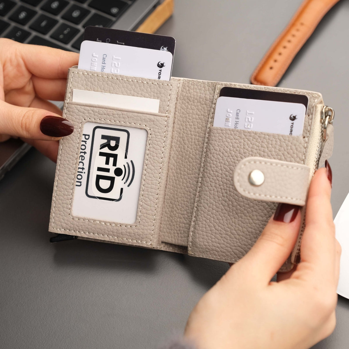 Glenrock Mink Leather Pop-up Cardholder Wallet-0