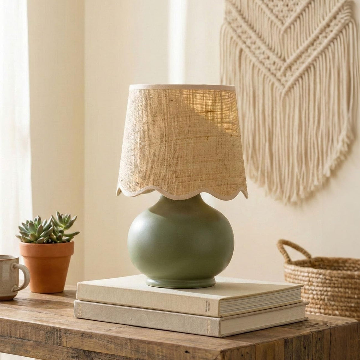 Benton Handmade Ceramic Table Lamp with Cotton Shade-5