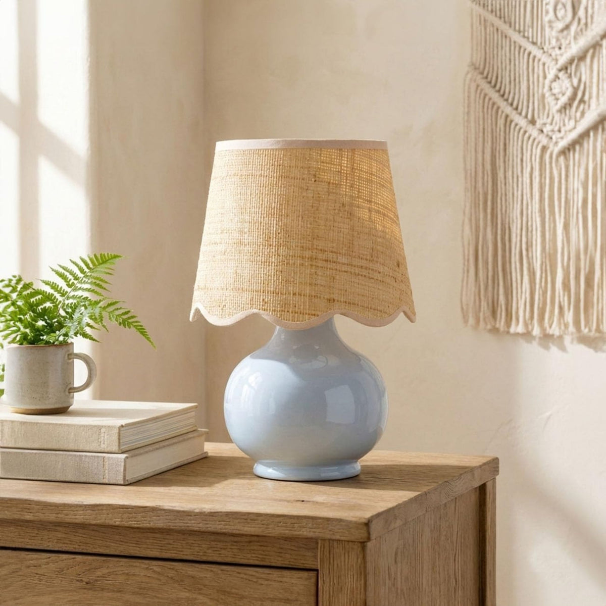 Benton Handmade Ceramic Table Lamp with Cotton Shade-4