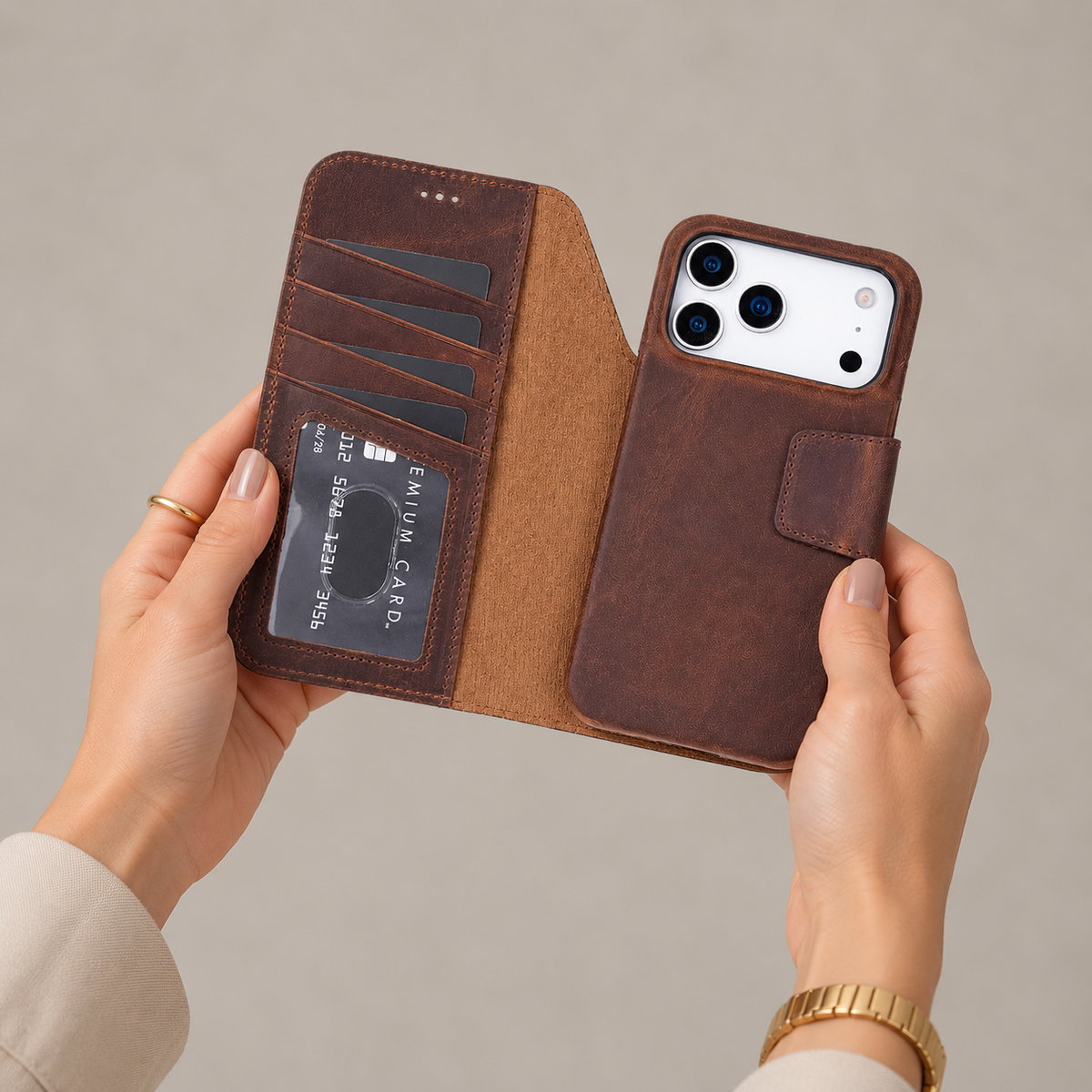 Brea iPhone 18 Pro Max Leather Wallet Case-6