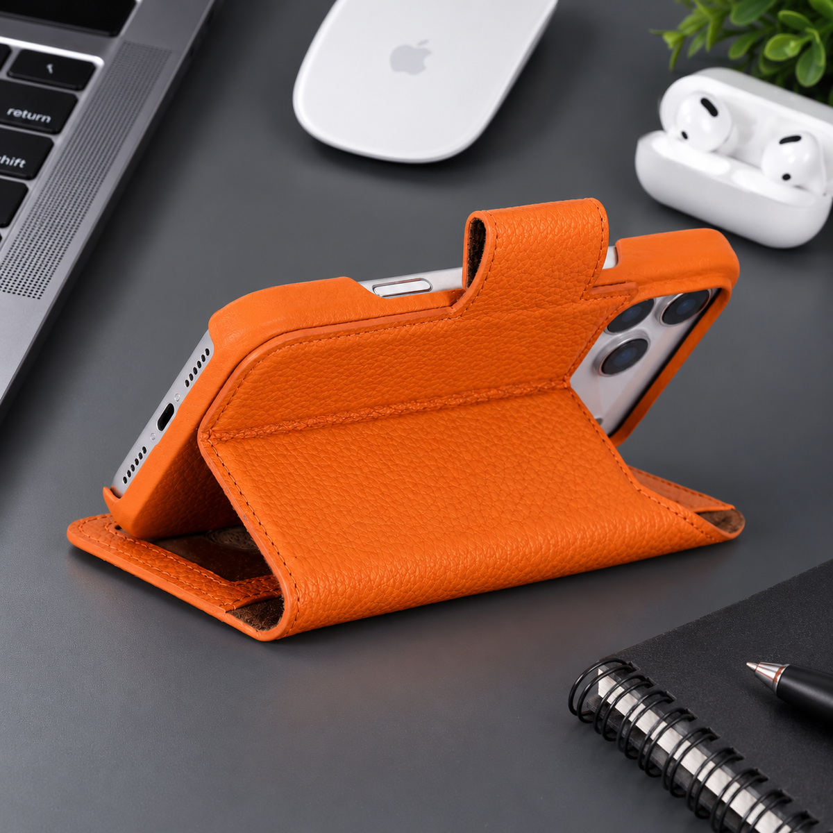 Brea iPhone 18 Pro Full-Grain Leather Wallet Case-4