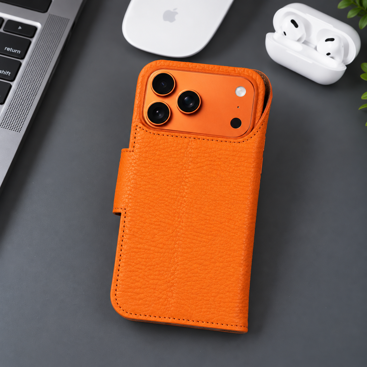 Brea iPhone 18 Pro Full-Grain Leather Wallet Case-3