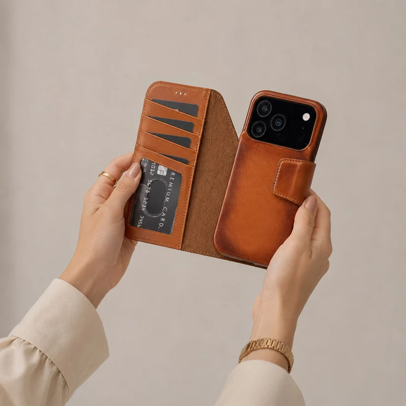 Brea iPhone 18 Pro Max Leather Wallet Case-7
