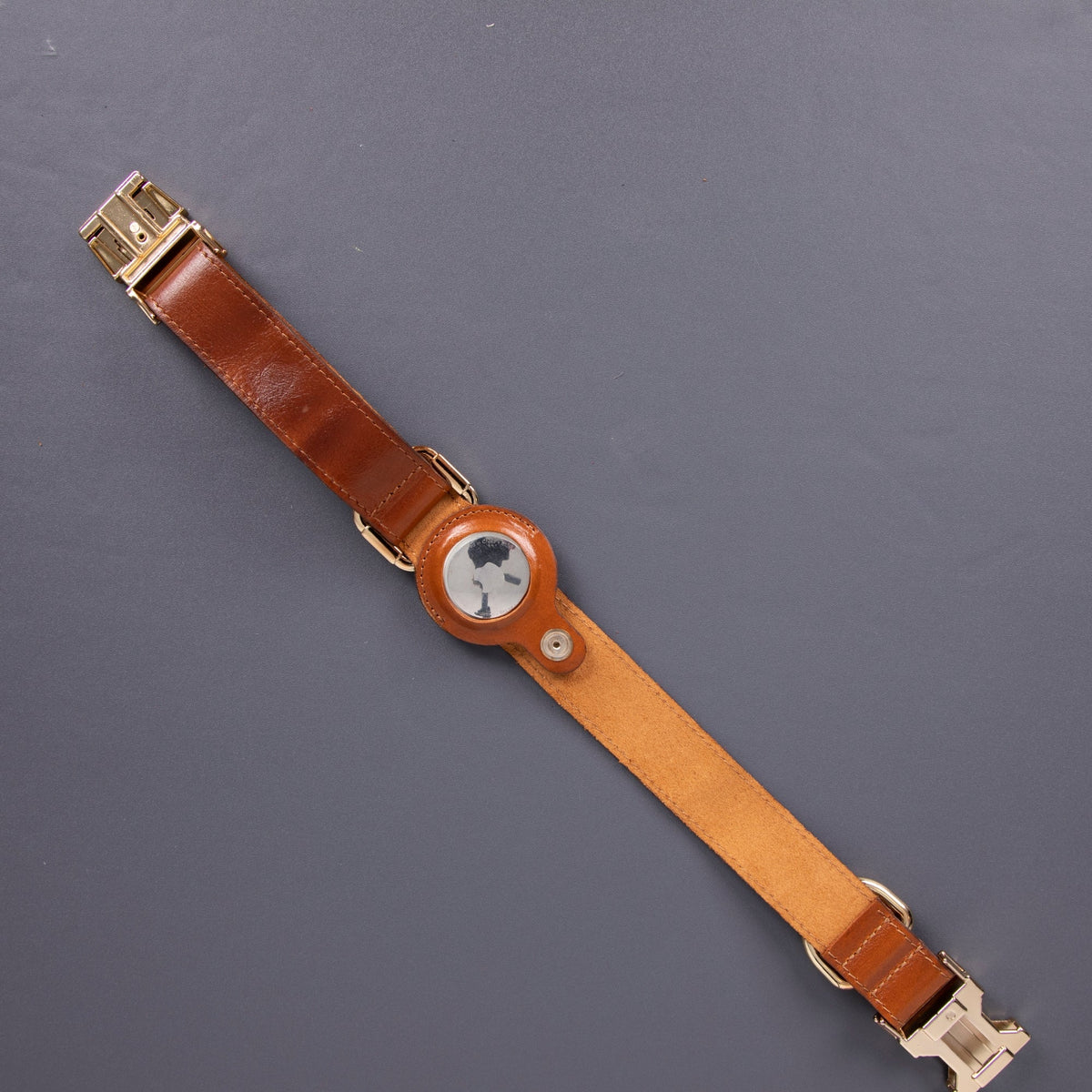 Charlotte Handcrafted Calfskin Leather Dog Collar - Compatible with AirTag-0
