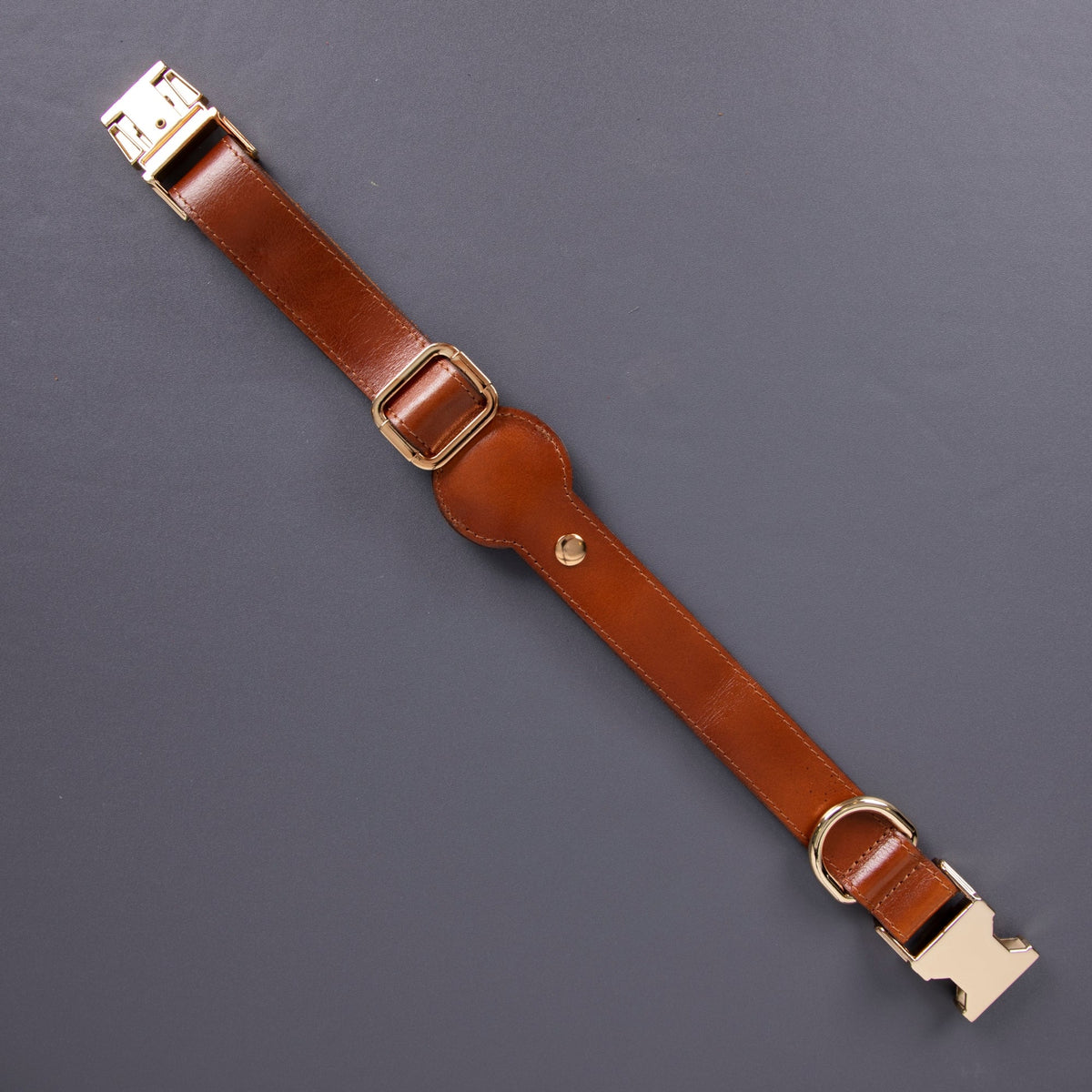Charlotte Handcrafted Calfskin Leather Dog Collar - Compatible with AirTag-1