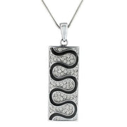 LO1182 - Rhodium Brass Pendant with Top Grade Crystal  in Clear-0