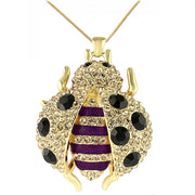 LO1196 - Gold Brass Pendant with Top Grade Crystal  in Jet-0