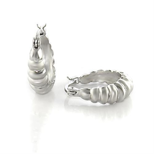 LO123 - Matte Rhodium & Rhodium Brass Earrings with No Stone-0
