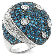 LO1341 - Rhodium + Ruthenium Brass Ring with Synthetic Spinel in Montana-0