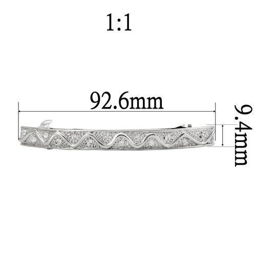 LO1425 - Rhodium White Metal Tiaras & Hair Clip with Top Grade Crystal  in Clear-1