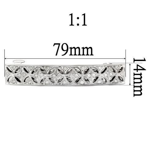 LO1428 - Rhodium White Metal Tiaras & Hair Clip with Top Grade Crystal  in Clear-1