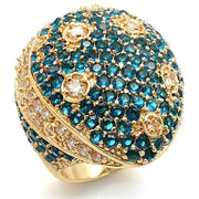 LO1491 - Imitation Gold Brass Ring with Synthetic Synthetic Glass in Montana-0