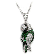 LO1567 - Rhodium + Ruthenium Brass Chain Pendant with AAA Grade CZ  in Multi Color-0