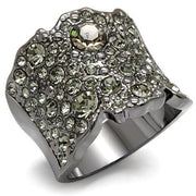 LO1611 - TIN Cobalt Black Brass Ring with Top Grade Crystal  in Black Diamond-0