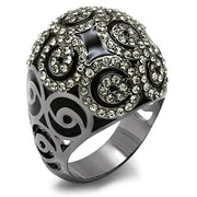 LO1616 - TIN Cobalt Black Brass Ring with Top Grade Crystal  in Black Diamond-0