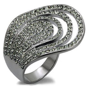 LO1669 - TIN Cobalt Black Brass Ring with Top Grade Crystal  in Black Diamond-0