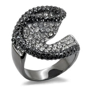 LO1678 - TIN Cobalt Black Brass Ring with Top Grade Crystal  in Jet-0