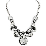 LO1872 - Antique Silver White Metal Necklace with Top Grade Crystal  in Jet-0