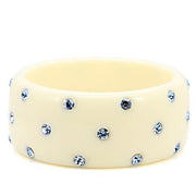 LO1907 -  Resin Bangle with Top Grade Crystal  in Light Sapphire-0