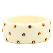 LO1908 -  Resin Bangle with Top Grade Crystal  in Topaz-0