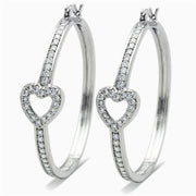 LO1941 - Rhodium Brass Earrings with AAA Grade CZ  in Clear-0