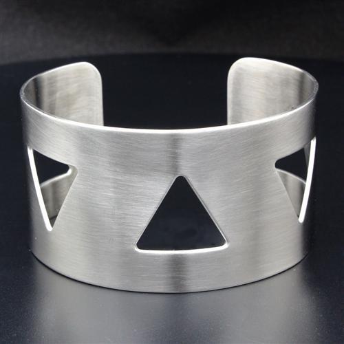 LO1946 - High polished (no plating) Stainless Steel Bangle with No Stone-0