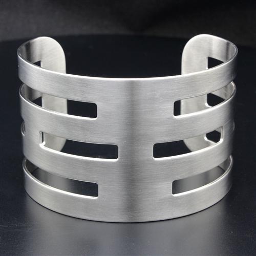 LO1948 - High polished (no plating) Stainless Steel Bangle with No Stone-0