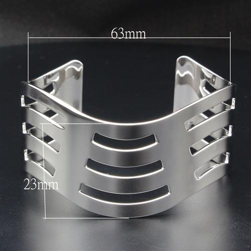 LO1953 - High polished (no plating) Stainless Steel Bangle with No Stone-1