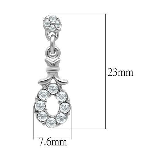 LO1974 - Rhodium White Metal Earrings with Top Grade Crystal  in Clear-1