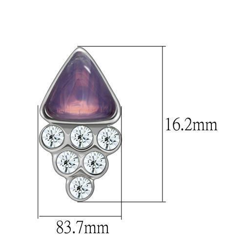 LO1979 - Rhodium White Metal Earrings with Top Grade Crystal  in Clear-1