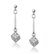 LO1981 - Rhodium White Metal Earrings with Top Grade Crystal  in Clear-0