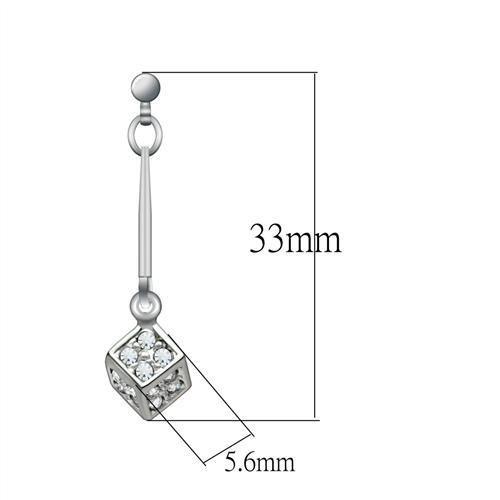 LO1981 - Rhodium White Metal Earrings with Top Grade Crystal  in Clear-1