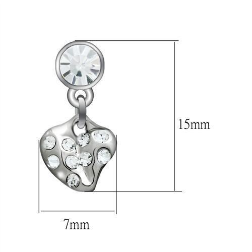 LO1982 - Rhodium White Metal Earrings with Top Grade Crystal  in Clear-1