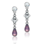 LO1983 - Rhodium White Metal Earrings with Top Grade Crystal  in Clear-0