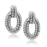 LO1986 - Rhodium White Metal Earrings with Top Grade Crystal  in Clear-0