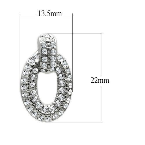 LO1986 - Rhodium White Metal Earrings with Top Grade Crystal  in Clear-1