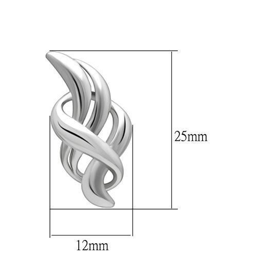 LO1991 - Rhodium White Metal Earrings with No Stone-1