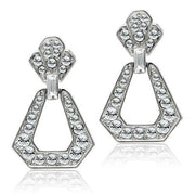 LO1995 - Rhodium White Metal Earrings with Top Grade Crystal  in Clear-0