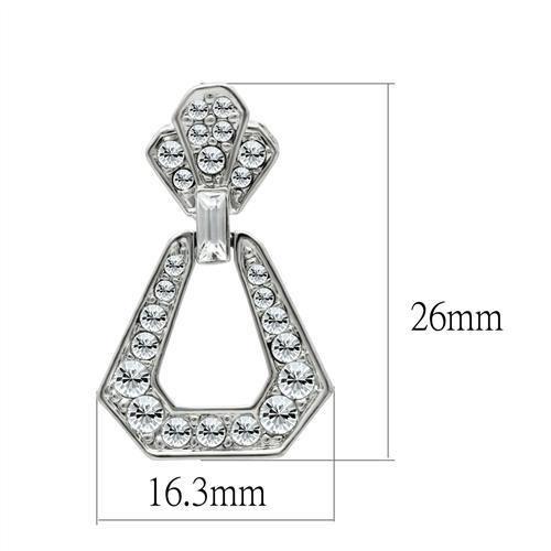 LO1995 - Rhodium White Metal Earrings with Top Grade Crystal  in Clear-1
