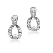 LO1999 - Rhodium White Metal Earrings with Top Grade Crystal  in Clear-0