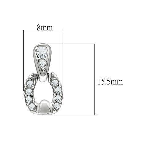 LO1999 - Rhodium White Metal Earrings with Top Grade Crystal  in Clear-1