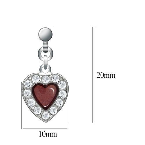 LO2000 - Rhodium White Metal Earrings with Top Grade Crystal  in Clear-1