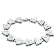 LO2003 - Matte Rhodium & Rhodium Brass Bracelet with AAA Grade CZ  in Clear-0