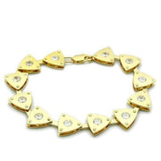 LO2004 - Matte Gold & Gold Brass Bracelet with AAA Grade CZ  in Clear-0
