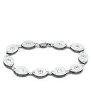 LO2011 - Matte Rhodium & Rhodium Brass Bracelet with AAA Grade CZ  in Clear-0