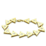 LO2012 - Matte Gold & Gold Brass Bracelet with AAA Grade CZ  in Clear-0