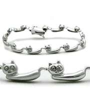 LO2023 - Matte Rhodium & Rhodium Brass Bracelet with No Stone-0