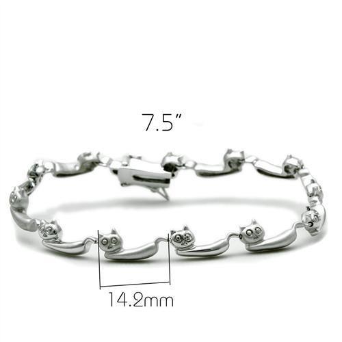 LO2023 - Matte Rhodium & Rhodium Brass Bracelet with No Stone-1