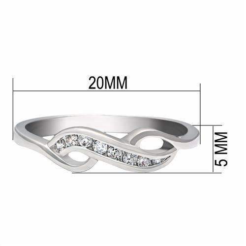 LO2053 - Rhodium Brass Ring with AAA Grade CZ  in Clear-1
